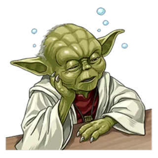 😞 d5b142be Yoda Star Wars yoda, star wars, jedi, adormilado, agotado whatsapp sticker