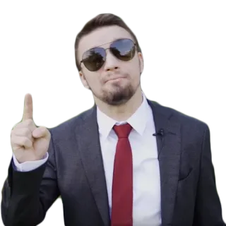 ☝ 5ca23afa 남자, 정장, 넥타이, 선글라스, 가리키는, 사람, 사업가 telegram sticker
