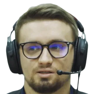 😐 cd07148f 남자, 헤드폰, 안경, 사람, 인물사진, 클로즈업 telegram sticker