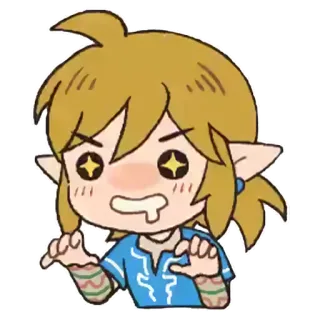 🤤 98390232 Link The Legend of Zelda Link, Zelda, Kreskówka, Chibi, Oczy telegram sticker