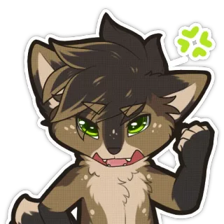 😡 9506fa50 furry, animal, cartoon, expression, angry, clover telegram sticker