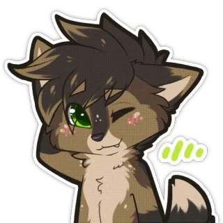 😊 afd05743 furry, animal, wolf, fox, cartoon, cute telegram sticker