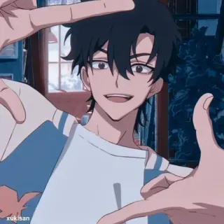 💈 55b7d5de Anime, Cartoon, Porträt, lächelnd telegram sticker