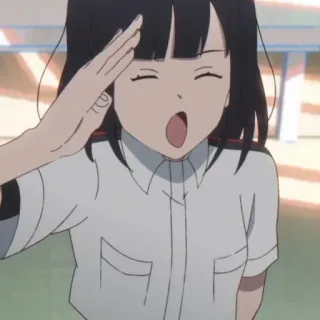 💈 63a40baf Anime, Gruß, Mädchen, Uniform telegram sticker