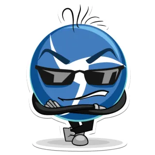 🕶 3407bf60 emoji, cartoon, blue, glasses, cool, attitude telegram sticker