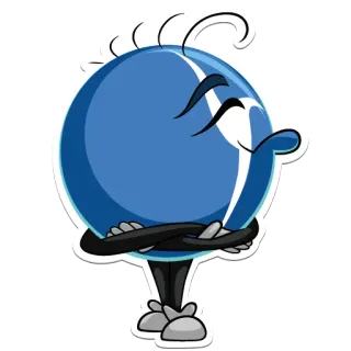😞 cb9f6ee6 blue character, cartoon, arms crossed, attitude telegram sticker