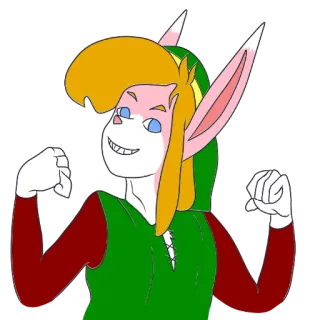 💪 3c225e78 Anime, Cartoni animati, Furry, Sorridendo, Coniglio, Animazione, Rosa telegram sticker