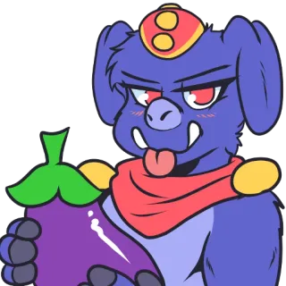 🍆 942a9078 Furry, Cartoni animati, Antropomorfo, Animale, Melanzana, Personaggio telegram sticker