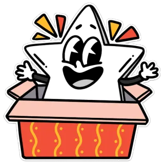 🎁 38ba12b5 Stern, Cartoon, Box, Niedlich, Fröhlich, Überraschung telegram sticker