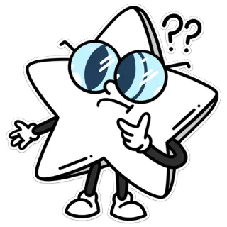 🤔 875a9829 Stern, Frage, Cartoon, Verwirrt, Denken, Brille telegram sticker