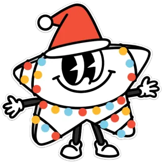 🎇 e07f4d03 Stern, Weihnachten, Feiertag, Lichter, Cartoon telegram sticker