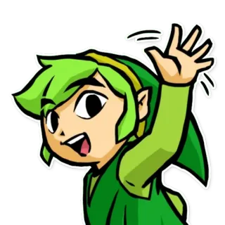 🙋 025b104c Link The Legend of Zelda Link, The Legend of Zelda, Videospiel, Charakter, winkend, Cartoon, Toon Link telegram sticker