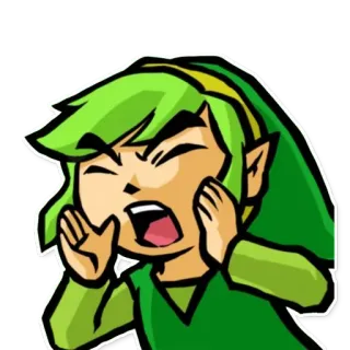 😱 34b18358 Link The Legend of Zelda Link, Legend of Zelda, Cartoon, Wütend, Schreien, Videospielcharakter telegram sticker