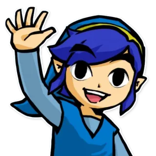👋 9943d35e Link Link, The Legend of Zelda, Videospielcharakter, Fantasy, Cartoon, winkend telegram sticker