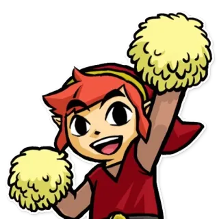 🤗 c8fc50db Link The Legend of Zelda Link, Legend of Zelda, Cheerleader, Pompons, Videospiel, Cartoon, Figur, Süß telegram sticker