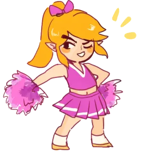 😉 4fd2b7c3 Link Link, Cheerleader, Zelda, süß, Fanart, Videospiel telegram sticker