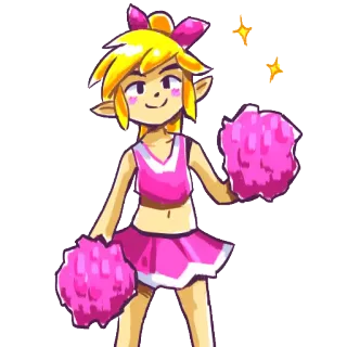 😏 7d702c7e Link Link, Cheerleader, Videospiel, Nintendo, Zelda, Niedlich, Fanart telegram sticker