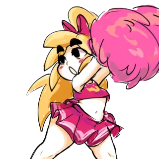 😯 89aa0908 Cheerleader, Cartoon, Mädchen, Pink, Uniform, Sport, Pompons telegram sticker