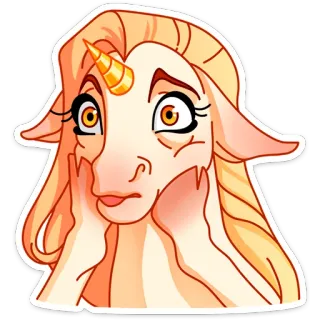 ☹️ 48d2f7f1 licorne, dessin animé, fantaisie, créature mythique, animal, magie telegram sticker