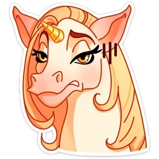 😕 7f69984c licorne, en colère, dessin animé, autocollant, expression, créature magique telegram sticker