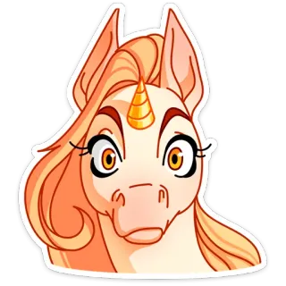 😳 8b4c6a1f licorne, cheval, dessin animé, fantaisie, animal, autocollant telegram sticker