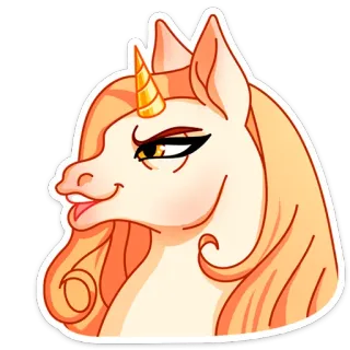 😡 c909c16f licorne, cheval, animal, dessin animé, mignon, magie, autocollant telegram sticker