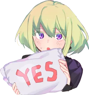 ❤️ 155a5a99 YES anime girl, yes, affirmative, cute, agreement, positive, approval telegram sticker