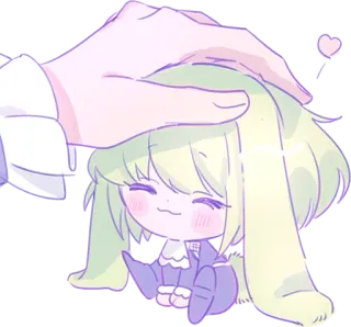 ☺️ 5c7d1fd0 anime, cute, chibi, cartoon, head pat, kawaii telegram sticker