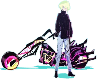 🏍 6e5ba6fa anime, character, motorcycle, modern, digital art, art, illustration telegram sticker