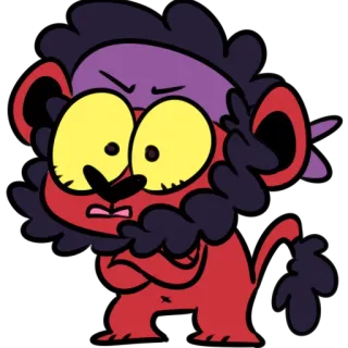 😶 115a3908 мультяшный лев, мультяшный персонаж, красный, милый, смешной telegram sticker