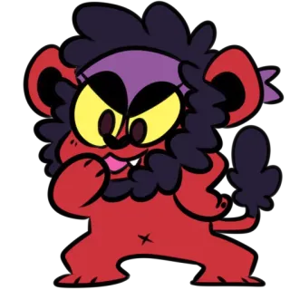 😈 41efe535 мультфильм, животное, персонаж, красный, милый, иллюстрация telegram sticker