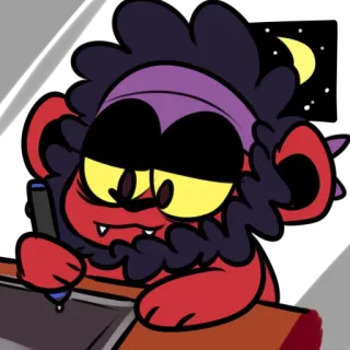 ✏ 44fea7b4 Мультфильм, Рисунок, Ручка, Ночь, Луна telegram sticker