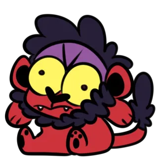 😾 6ac7e7b6 Мультфильм, Монстр, Оскорбительный жест, Иллюстрация telegram sticker