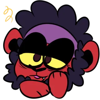 😴 9562da28 мультфильм, животное, сонный, красный, милый, иллюстрация, персонаж telegram sticker