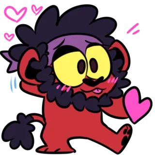 😍 9bab2153 лев, милый, мультфильм, животное, сердце, любовь telegram sticker