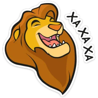 🤣 245574ca XAXAXA león, riendo, dibujos animados, emoji, animal telegram sticker