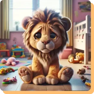 😍 12f2ab67 león, mono, juguete, peluche, dibujos animados, adorable, cachorro telegram sticker