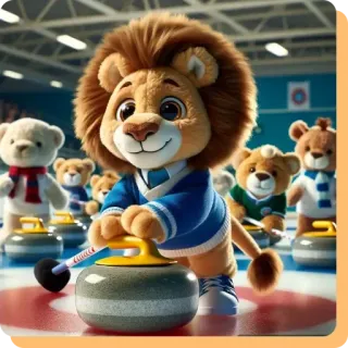 💚 13b4fb22 león, curling, osito de peluche, deportes, lindo, mascota telegram sticker