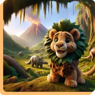 🎁 262da32a león, dinosaurio, volcán, prehistórico, animal, naturaleza, jungla telegram sticker