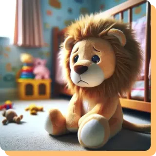 🙋‍♀️ 2b4bdda6 león, peluche, juguete, triste, interior, felpa telegram sticker