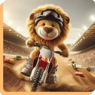 🧍‍♀️ 391df38b león, moto, motocross, carreras, animal, casco, oso de peluche telegram sticker