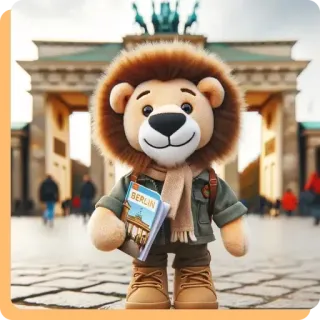 🙋‍♀️ 3a59fd74 BERLIN león, berlín, viaje, ciudad, turista, peluche, alemania telegram sticker