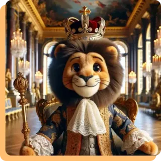 💞 3d83bf33 león, rey, corona, regio, dibujos animados, mascota, animal, mascota telegram sticker