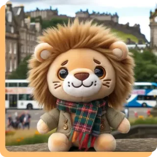 👩‍🎤 427c5bee león, peluche, bufanda, Edimburgo, juguete, mono, esponjoso telegram sticker