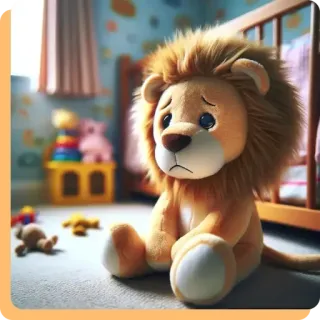 🥳 629afb2f león, peluche, juguete, triste, lindo, peluche, habitación bebé, animal telegram sticker