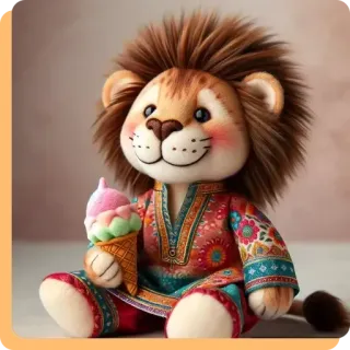 🍇 7fcb0023 león, peluche, helado, juguete, lindo, adorable, animal telegram sticker