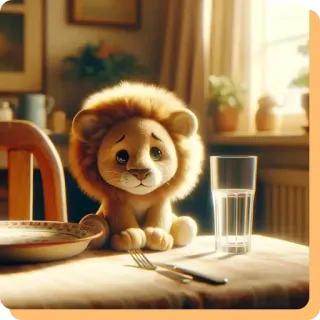 🤔 862d8905 león, dibujos animados, lindo, mesa, animales, animales domésticos telegram sticker