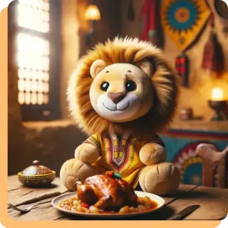 🎀 9ad99271 león, peluche, comida, mono, ropa tradicional, decoración del hogar telegram sticker