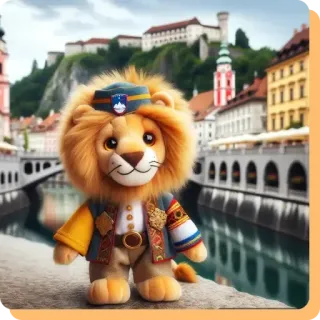🤗 b36afd60 león, peluche, juguete, lindo, animal, sombrero, Liubliana, Eslovenia telegram sticker