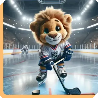 💓 b8dfdb55 león, mascota, hockey, patinaje sobre hielo, deportes, equipo, dibujos animados, animal telegram sticker